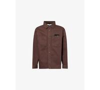 Palmes Mens Palmes Coarse Brand-Patch Denim Overshirt Brown 42