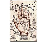 Palmistry Mystic Psychic Fortune Occult Palm Readings Plate Iron Painting Retro Funny Bar Restaurant 6x8 in Tin Sign Home Decor Home Art Metal Signs Wall Art Wall Decor Poster