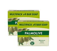 PALMOLIVE 2 x Twin Pack Naturals Soap Bar Moisture Care With Olive Milk, Each Pack (90 gram x 4) Vegan, Natural Origin Biodegradable Soap For Body Hands And Face, Total (8 - Bars)