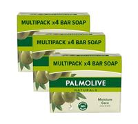 PALMOLIVE 4 Pack Naturals Soap Bar Moisture Care With Olive Milk, Each Pack (90 gram x 4) Vegan, Natural Origin Biodegradable Soap For Body Hands And Face, (Pack Of 3 - Total 12 Bars)