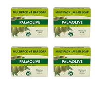 PALMOLIVE 4 Pack Naturals Soap Bar Moisture Care With Olive Milk, Each Pack (90 gram x 4) Vegan, Natural Origin Biodegradable Soap For Body Hands And Face (Pack of 4 - Total 16 Bars)