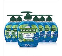 Palmolive Hygiene Plus Fresh Antibacterial Hand Soap 6 x 300ml, antibacterial soap, with a natural antibacterial ingredient, contains eucalyptus extract, with skin moisturisers, vegan hand wash