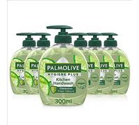 Palmolive Hygiene Plus Kitchen Antibacterial Hand Soap 6x300ml, antibacterial soap, with a natural antibacterial ingredient, with lime extract, eliminates odours, vegan hand wash