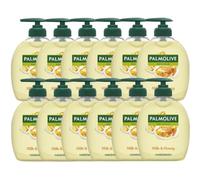 Palmolive Naturals Milk & Honey Handwash 300 ml Pack of 12, Soap Free Formula, Dermatologically Tested, Soft & Nourishing (12 x 300 ml)