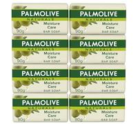 Palmolive Naturals Moisture Care Bar Soap 90g x 8 | Olive & Milk | Moisturising Soap Bars | Gentle Cleansing | Family Hygiene