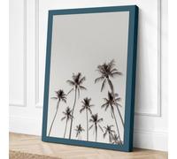 Palms Against Grey Sky Canvas Wall Art Print 36x24 Inch