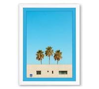 Palms and Architecture Minimalist Framed Wall Art Print A1 (84.1×59.4cm) White, Wall Decor for Living Room, Bedroom, Office & Home, Ready to Hang, Art Gift
