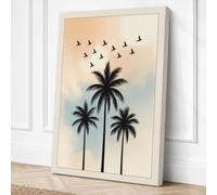 Palms and Migration Canvas Wall Art Print 18x12 Inch