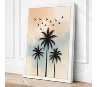 Palms and Migration Canvas Wall Art Print 18x12 Inch
