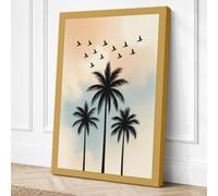 Palms and Migration Canvas Wall Art Print 30x20 Inch