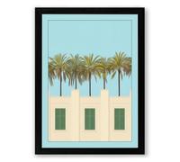 Palms and Modernism Modern Framed Wall Art Print A4 (29.7×21cm) Black, Wall Decor for Living Room, Bedroom, Office & Home, Ready to Hang, Art Gift