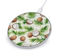 Palms Coconut Pattern Funny Wireless Charger 10W Fast Charging Pad Compatible with iPhone Galaxy
