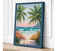 Palms Framing Paradise Canvas Wall Art Print 18x12 Inch | Ready to Hang, Gallery Wrapped, Fade-Resistant Inks, Securely Packaged, UK Made