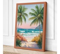 Palms Framing Paradise Canvas Wall Art Print 24x16 Inch | Ready to Hang, Gallery Wrapped, Fade-Resistant Inks, Securely Packaged, UK Made
