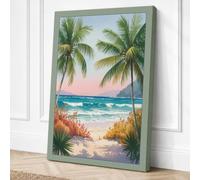 Palms Framing Paradise Canvas Wall Art Print 30x20 Inch | Ready to Hang, Gallery Wrapped, Fade-Resistant Inks, Securely Packaged, UK Made