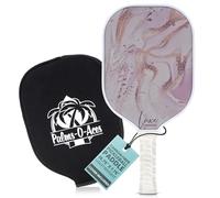 Palms-O-Aces Pickleball Carbon Fiber Paddle | Lightweight Racket with Toray T700 Graphite Face, Spin Texture & Control | Polypropylene Honeycomb Core, USAPA Approved with Cover | Golden Pink White