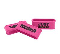 Palms-O-Aces | Pickleball Grip Bands | Silicone Paddle Grip Bands for Securing Overgrips & Paddle Identification | Embossed Non-Slip | Universal Fit Pickleball Accessory & Gift for Players | Pink 3B