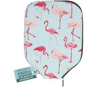 Palms-O-Aces Pickleball Paddle Cover | Canvas Padded Pickleball Paddles Sleeve with Zipper | Lightweight Protective Paddle Case for Standard Paddles | Paddle Cover Accessory | Flamingo