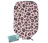 Palms-O-Aces Pickleball Paddle Cover | Canvas Padded Pickleball Paddles Sleeve with Zipper | Lightweight Protective Paddle Case for Standard Paddles | Paddle Cover Accessory | Pink Leopard