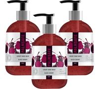 Palmsafe Black Cherry 300ml x 3 Luxury Hand Wash Soothing Hand Cleanser Hydrates Sensitive or Irritated Skin - Natural Bioactives to Nourish and Moisturise Vegan-friendly