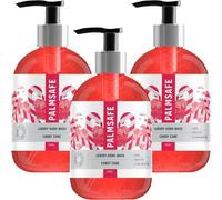 Palmsafe Candy Cane 300ml x 3 Luxury Hand Wash Soothing Hand Cleanser Hydrates Sensitive or Irritated Skin - Natural Bioactives to Nourish and Moisturise Vegan-friendly