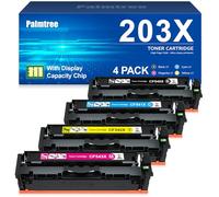 Palmtree 203X 203A Toner Compatible for HP 203X for HP 203A CF540X for M281fdw Toner for Colour Laserjet Pro MFP M281fdw M254dw M254nw M281fdn M280nw M281cdw M254dn Black Cyan Yellow Magenta 4-Pack