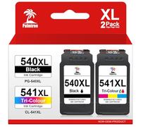 Palmtree 540XL and 541XL Compatible for Canon 540 and 541 Ink Cartridges XL for Canon TS5150 TS5151 TS5100 for PIXMA MG3650s MG3650 MG3600 MG3500 MG4250 MX475 540 541 Printer Ink Black Tri-Colour