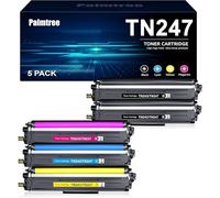 Palmtree Compatible Brother TN-243CMYK Toner Value Pack TN247 Toner Cartridges Brother DCP-L3550CDW Toner DCP-L3510CDW HL-L3230CDW HL-L3210CW MFC-L3710CW MFC-L3750CDW Black Cyan Yellow Magenta 5-Pack
