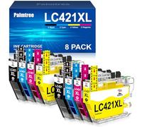 Palmtree LC421XL Ink Cartridges Replacement for Brother LC421 LC-421XL VAL Multipack Compatible with Brother DCP J1050DW MFC J1010DW DCP-J1050DW DCP-J1140DW MFC-J1010DW DCP-J1800DW (8-Pack)