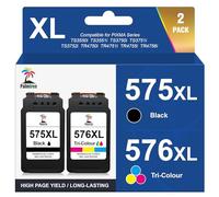 Palmtree PG-575XL CL-576XL Replacement for Canon 575 576 lnk cartridges 575XL 576XL PG575 CL576 for Canon PIXMA TS3550i TS3551i TS3750i TR4750i TR4751i TR4755i TR4756i TR4700 (1 Black, 1 Tri-colour)