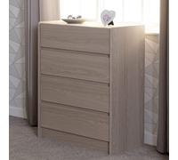 palmyra wooden chest of 4 drawers in smoked ash