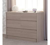 palmyra wooden chest of 6 drawers in smoked ash