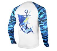 Palmyth Fishing Shirts for Men Long Sleeve UPF 50+ Quick-Dry T-Shirts, Sailfish/Anchor, XL