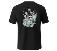 Palmyth Fishing Shirts for Men Short Sleeve Sun Protection UPF 50+ Tee T-Shirt Quick Dry, Black / Marlin Magic, Large