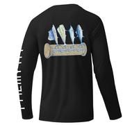 Palmyth Mens Fishing Shirts Long Sleeve Sun Protection Shirts UPF 50+ Rash Guard T-Shirt Tee, Black / Tapped, 3XL