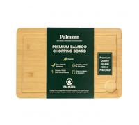 Palmzen Premium Bamboo Chopping Board, Large Pre-Oiled 38 x 25 x 2cm Wooden Cutting Board for Meat & Vegetables - Water Resistant, Knife-Friendly