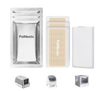 PalNests Universal Pet Odor Eliminator, Odor Control, Cat Toilet Deodorant for Stainless Steel Cat Litter Box, Cat Litter Freshener for Automatic Self-Cleaning Litter Tray, 3 Pcs with 1 Stand Plate