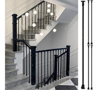 Palo per Balaustra Quadrato in Ferro Nero - Set di 10, 100 cm/39 Pollici, Ideale per Scale e Ringhiere di Balconi Interni ed Esterni, Robusto e Elegante