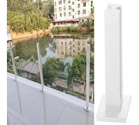 Palo per ringhiera in vetro Bianco per balcone e terrazza resistente in Acciaio inossidabile 304 colonna quadrata per Scale e pianeli e divisorio in vetro.