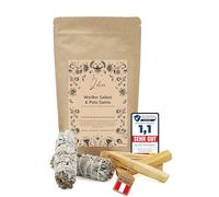 Palo Santo 4 Sticks & White Sage 2 Bundles - Incense Set for Rough Nights, Rituals, Meditation, Energy Cleansing Natural Pure, Hand Selected, Gift Set from Peru & USA for Mindfulness & Spirituality
