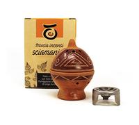 Palo Santo Incense burner in Terracotta - PALOSANTO Handmade Incense Holder - Suitable for cones, chips, powder, resins, herbs and charcoals - Traditional Mantena Palo Santo Burner