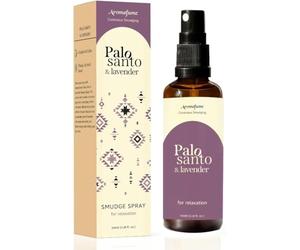 Palo Santo & Lavender Smudge Spray by Aromafume | 1 x 100ml / 3.38 fl oz l Aromatherapy | With Essential oils | Room Linen Spray | Natural Air fresheners for home | Spiritual Meditation Accessories