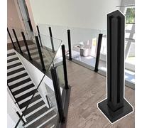 Palo terminale per ringhiera in vetro Nero moderno in Acciaio INOX per interni per Scale e loft colonna divisoria per balaustre resistente e kit per ringhiera per Poo
