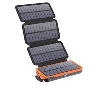Paloceru Solar Charger Power Bank : 22.5W Fast Charging External Battery Pack with 4 Solar Panels - 27000mAh USB C Portable Phone Charger with 3 Outputs for Cellphone Tablet