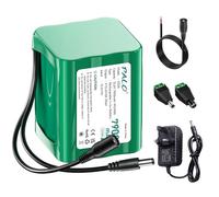 Palogreen 12.6V 7900mAh DC battery with charger For 12V, connection cable, mains adapter and car mains adapter, for LED lighting strip, MP3 player, router, DIY, drones, fishing lights, radio...