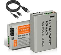 Palogreen ENEL14 Replacement Batteries with USB-C Charging Cable for Nikon D5600, D5100, D5200, D5300, D5500, D3200, D3400, D3500, Coolpix P7100, P7200 (2Pcs)