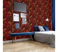 Paloma Home Oriental Leaves Wallpaper Red (921501)