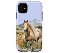 Palomino Horse Watercolor Wild Palomino Pony Wildflower Case for iPhone 11