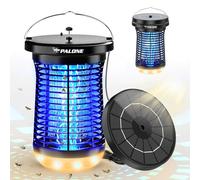 PALONE Bug Zapper with 4500V, USB-C and Solar Panel Dual Charging, Waterproof Bug Zapper with 7.5W Solar Charging Panel, Suitable for Camping Outdoor