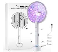 PALONE Electric Fly Swatter, Bug Zapper USB Fly Killer Rechargeable Fly Zapper Racket, Handy Fly Killer Racket, Mosquito And Wasp Killer, Insect Killer for Indoor and Outdoor Pest Control (White*1)